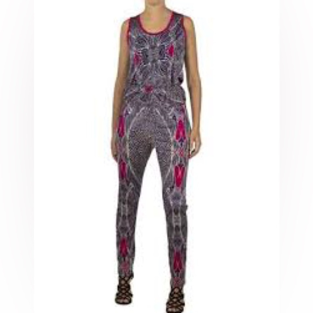 Custo Barcelona purple and pink viscose jumpsuit